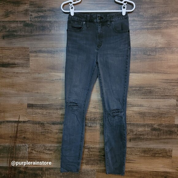 Madewell Jeans Sz 27 Skinny Curvy High Rise Tummy Control Black Sea Wash H6389 - Picture 1 of 12